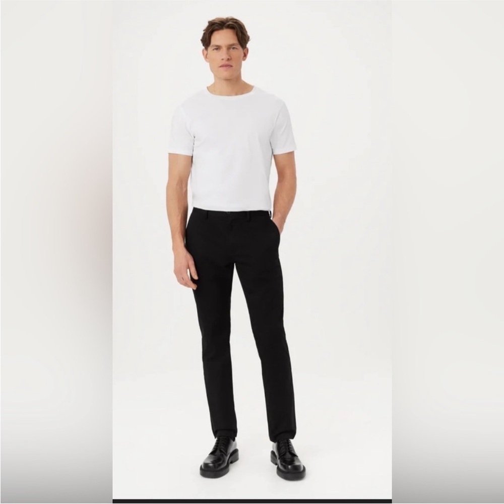 Frank And Oak Brunswick Slim Chino Pants Black 32x32 NWT Sustainable - Picture 2 of 8
